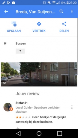 Google Maps bushalte beoordelen