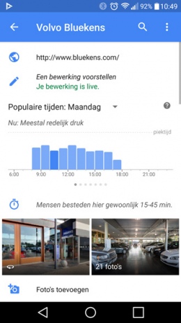 Google Maps tijdsbesteding