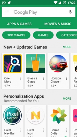 Google Play Store nieuwe interface