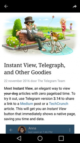 Telegram 3.14 Instant View