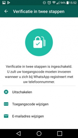 whatsapp tweestaps verificatie