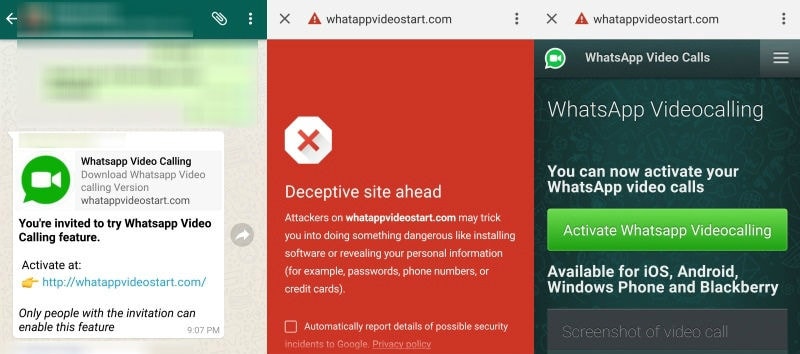 WhatsApp videobellen fake scam