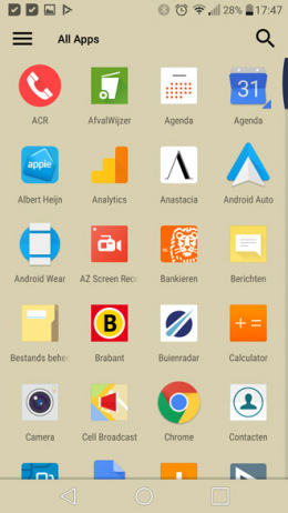 ADW Launcher 2 app-drawer menu