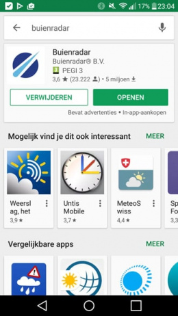 Google Play Store zoekresultaten