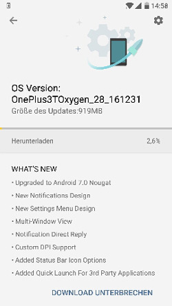 OnePlus 3 Nougat