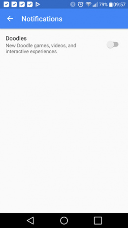 Google app Doodle notificatie