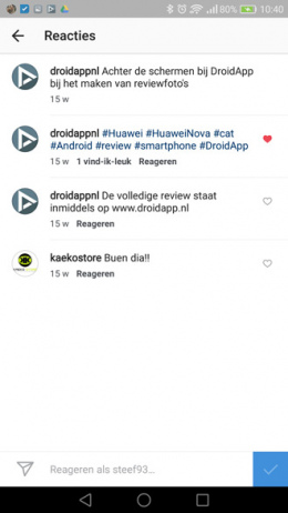 Instagram reacties liken