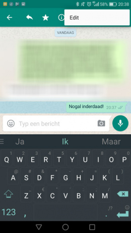 WhatsApp Bericht Bewerken