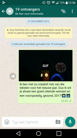 WhatsApp jaarwisseling nieuwjaar