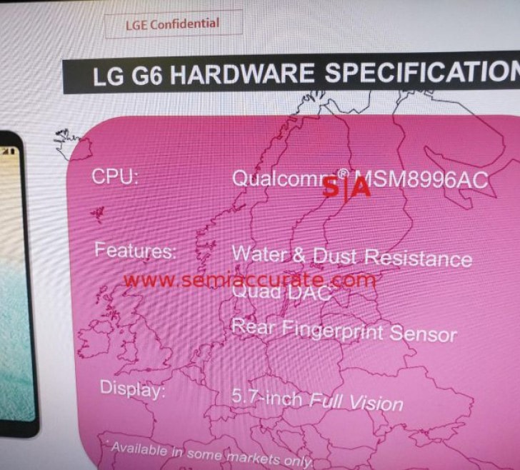 LG G6 lek sheet
