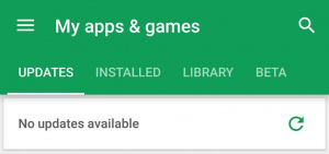 Google Play Store refresh button