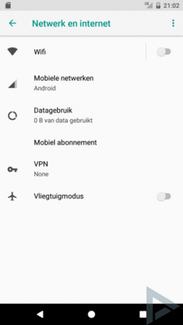 Android O Instellingen