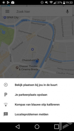 Google Maps 9.49 parkeren locatie