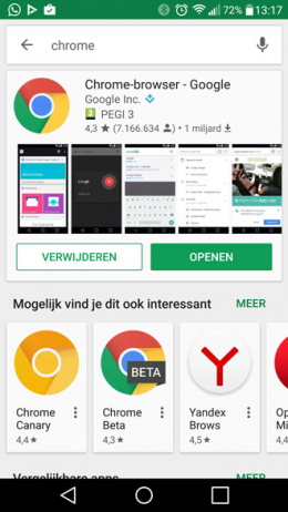 Google Play Store grotere zoekresultaten