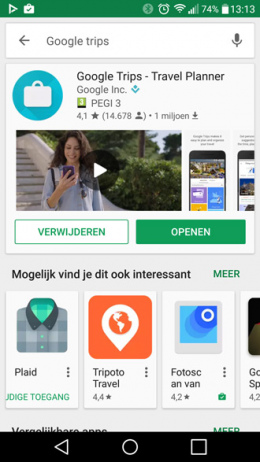 Google Play Store grotere zoekresultaten