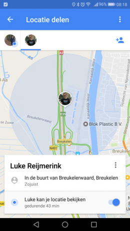 Google maps locatie delen