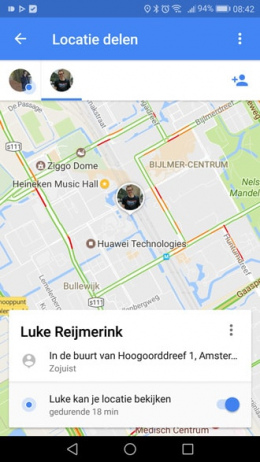 Google maps locatie delen