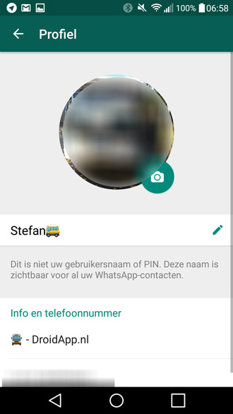 Achtergrond whatsapp zichtbaar voor anderen