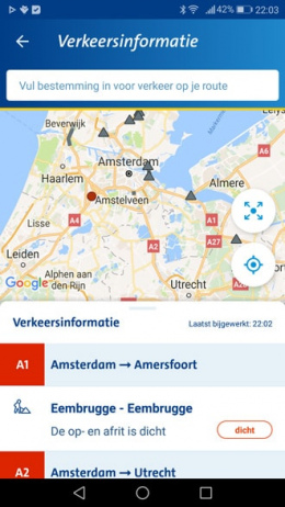 ANWB Onderweg 3.0 app verkeersinformatie