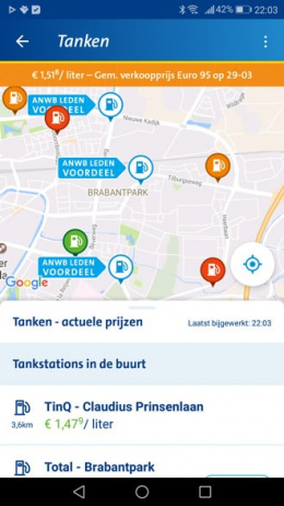 ANWB Onderweg 3.0 app tanken