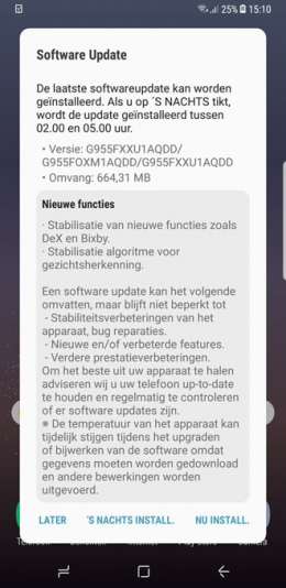 Galaxy S8 update