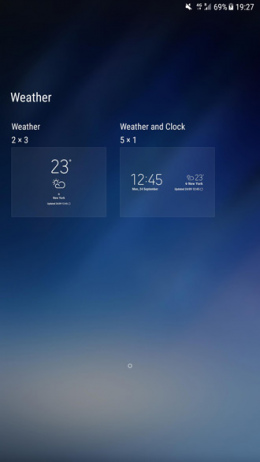 Galaxy S8 weer-widget