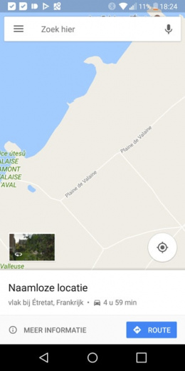Google Maps werkbalk