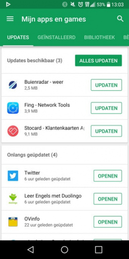 Google Play Store Mijn Apps