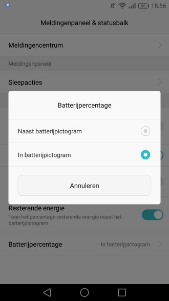 Huawei P9 batterij-indicator