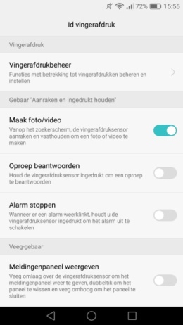 Huawei P9 id vingerafdruk