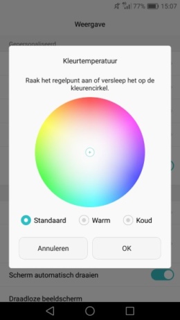 Huawei P9 kleurtemperatuur