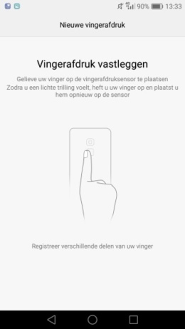 Huawei P9 vingerafdruk vastleggen