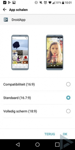 LG G6 apps schalen