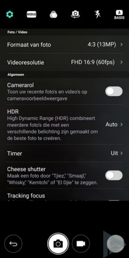 LG G6 camera instellingen