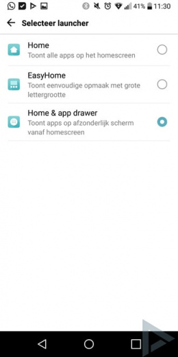 LG G6 launcher menu