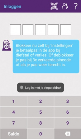 SNS app vingerafdrukscanner