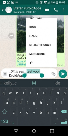 WhatsApp 2.17.149 tekstopmaak