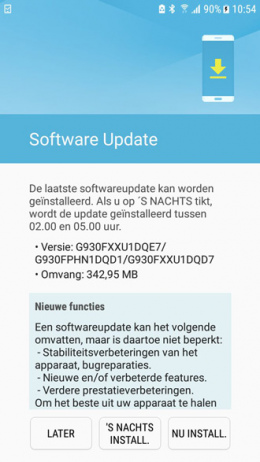 Galaxy S7 beveiligingsupdate mei 2017