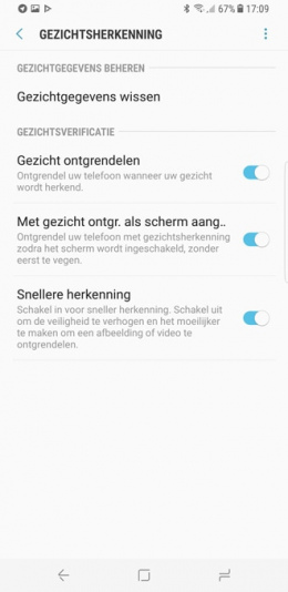 Galaxy S8 gezichtsherkenning