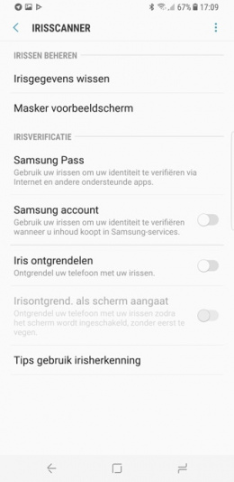 Galaxy S8 irisscanner