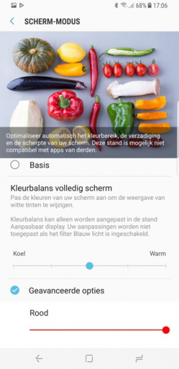 Galaxy S8 kleurbalans
