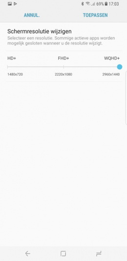 Galaxy S8 schermresolutie
