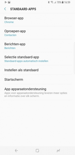 Galaxy S8 standaard apps