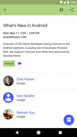 Google I/O 2017 app