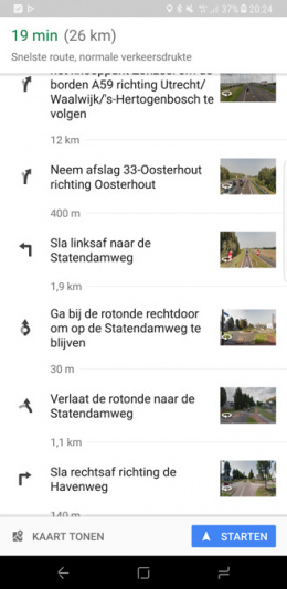 Google Maps routebeschrijving Street View