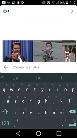 Facebook GIF reactie