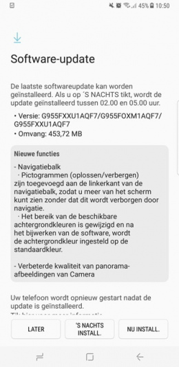 Galaxy S8 beveiligingsupdate juni 2017