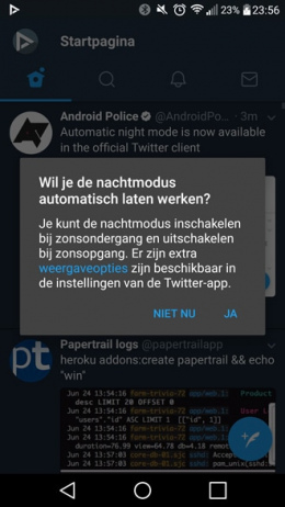 Twitter automatische nachtmodus