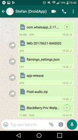 WhatsApp bestandsformaten