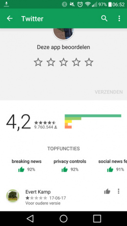 App beoordelingen Play Store